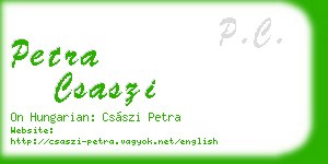 petra csaszi business card