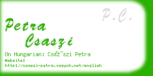 petra csaszi business card